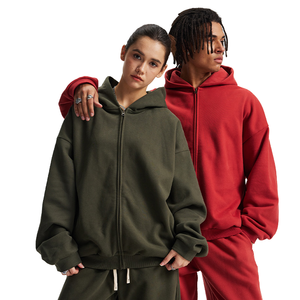 Chaqueta con Capucha Extra Grande, Cierre Completo, Unisex, Felpa Gruesa, Estilo Urbano, Sudadera Holgada con Diseño de Cierre, Cálida y Casual, a la Moda - Product Image 1