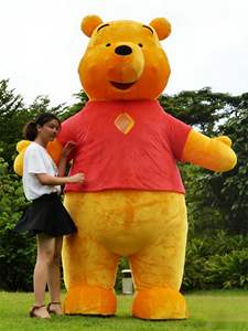 Costume Gonfiabile Mascotte Orso Winnie, Tuta da Personaggio dei Cartoni Animati Indossabile, Vestito in Peluche a Forma di Vasetto di Miele per Eventi e Feste - Product Image 4