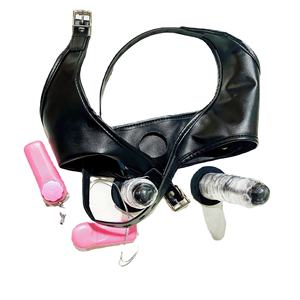 Dildo de doble cabeza desmontable, pantalones de cuero, ropa interior de masturbación para hombre y mujer, inserto de tapón anal, juguetes de coqueteo BDSM0214 - Product Image 1