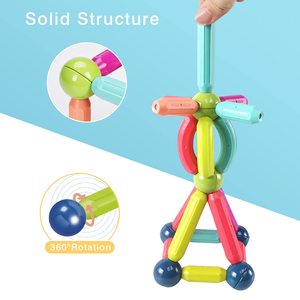 Ensemble de 25, 36, 42 ou 64 pièces de blocs de construction magnétiques durables et créatifs, avec tiges et billes magnétiques pour enfants - Product Image 4