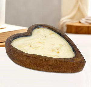 Cuencos de Madera de Diseño Personalizado, Cuencos de Madera Estilo Vintage para Velas, Cuencos de Madera con Forma de Corazón Directo de Fábrica para San Valentín - Product Image 3