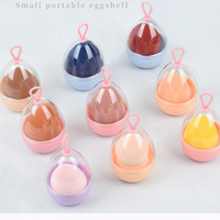 Professionnel coquille d'oeuf gourde beauté maquillage éponge double usage Portable crochet ensemble humide sec poudre bouffée goutte d'eau éponge biseautée
