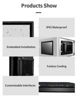 Panel PC Industrial Negro, Computadora Industrial con Panel Táctil de 19 Pulgadas, PC Todo en Uno con Pantalla Táctil Industrial