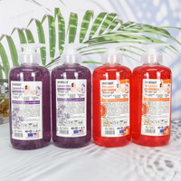 Gel Douche Éclaircissant aux Fruits Naturels, Vitamine C & Lavande, Savon Liquide Exfoliant Corporel à l'Acide Hyaluronique, Gommage Peau