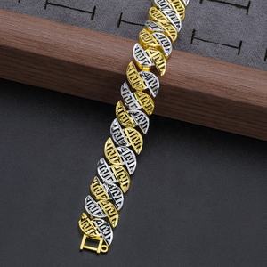 Bracelet de luxe en laiton plaqué or 24 carats, style Dubaï, bijoux éthiopiens, bracelets à breloques tendance - Product Image 2