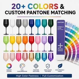 Calice da <span class=keywords><strong>Vino</strong></span> in Plastica PP da 450ml con Logo Personalizzato, Senza Quantità Minima d'Ordine, Lavabile in Lavastoviglie, Infrangibile, Riutilizzabile, Colorato - Product Image 3