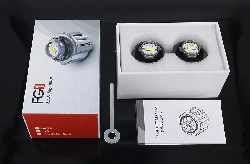 Fg1 l1b 3000k 6500k 4800lm h7 xe bóng đèn led sương mù ánh sáng lw5b đảo ngược ánh sáng daul màu trắng vàng led đèn sương mù cho toyota honda