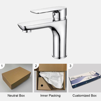 Robinet mitigeur bain de luxe léger finition chrome corps en cuivre pour eau chaude et froide