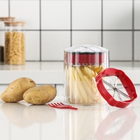 2-In-1 Handmatige Frituursnijder En Voedselsnijder Plastic Hakdoos Aardappelsnijder Voor Friet En Ui Voedselhakmachine