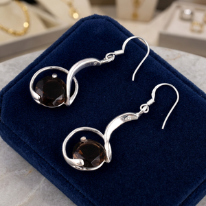 Conjuntos de Joyería Nupcial de Plata de Ley 925 con Cuarzo Ahumado, Chapados en Oro y Plata Vintage, Idea de Regalo Versátil para Fiestas de Compromiso y Niños - Product Image 3