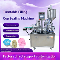 Machine de remplissage et de scellage entièrement automatique à plateau tournant pour emballage en film et feuille d'aluminium, avec positionnement précis pour capsules alimentaires, café et haricots mungo