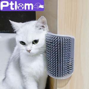 Cat Self Groomer With Catnip Soft Cats Wall <b>Corner</b> Massage Cat Comb Brush Rubs the Face With a Tickling Comb Pet Grooming Supply - Product Image 4