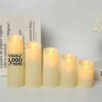 Lilin Elektronik LED Kustom Grosir, Lampu Lilin Plastik Simulasi Api Berayun, Dioperasikan dengan Baterai untuk Dekorasi Rumah