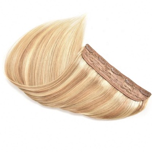 Extensions de cheveux humains à clips sans couture en soie, double trame, vente en gros, 100% cheveux vierges humains réels, extensions à clips sans couture en une seule pièce - Product Image 2