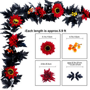 أوراق القيقب الاصطناعية من الحرير، نبات اليقطين المعلق للحفلات وديكور المدفأة في عيد الميلاد، أوراق محاكاة معلقة، نبات دوار الشمس - Product Image 4