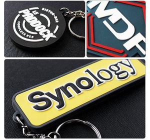 Logotipo personalizado 2D 3D negocio PVC llavero promoción regalos suave caucho moldeado por inyección anillo de Metal accesorio llaveros - Product Image 2