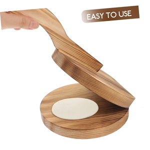Outil de pâtisserie pour la cuisine, presse à pâtisserie ronde en bois pour faire des tortillas, des pizzas maison, des raviolis, des pâtes - Product Image 2
