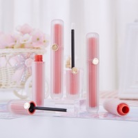 Tube de récipients de brillant à lèvres de pinceau vide en plastique rose de 4ml personnalisé pour l'emballage cosmétique de maquillage