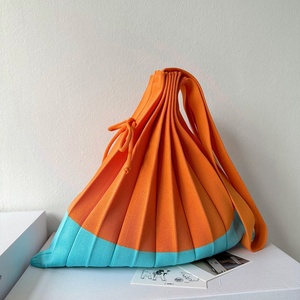 Foldable Cotton Shoulder Tote Handbag Open Closure Mixed Color Women <b>Large</b> Capacity Travel <b>Beach</b> Vintage Fashion Shopping <b>Bag</b> - Product Image 4