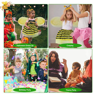 CM006 Conjunto <span class=keywords><strong>de</strong></span> Vestido <span class=keywords><strong>de</strong></span> Fiesta <span class=keywords><strong>de</strong></span> Halloween para Niños, Disfraz <span class=keywords><strong>de</strong></span> <span class=keywords><strong>Mariquita</strong></span> y Abeja, Falda Tutú, Diadema, Ala <span class=keywords><strong>de</strong></span> Hada, Disfraz <span class=keywords><strong>de</strong></span> Halloween para Niñas - Product Image 4