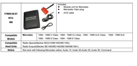 Autoradio numérique, interfaces musicales, lecteur USB SD AUX pour Mercedes