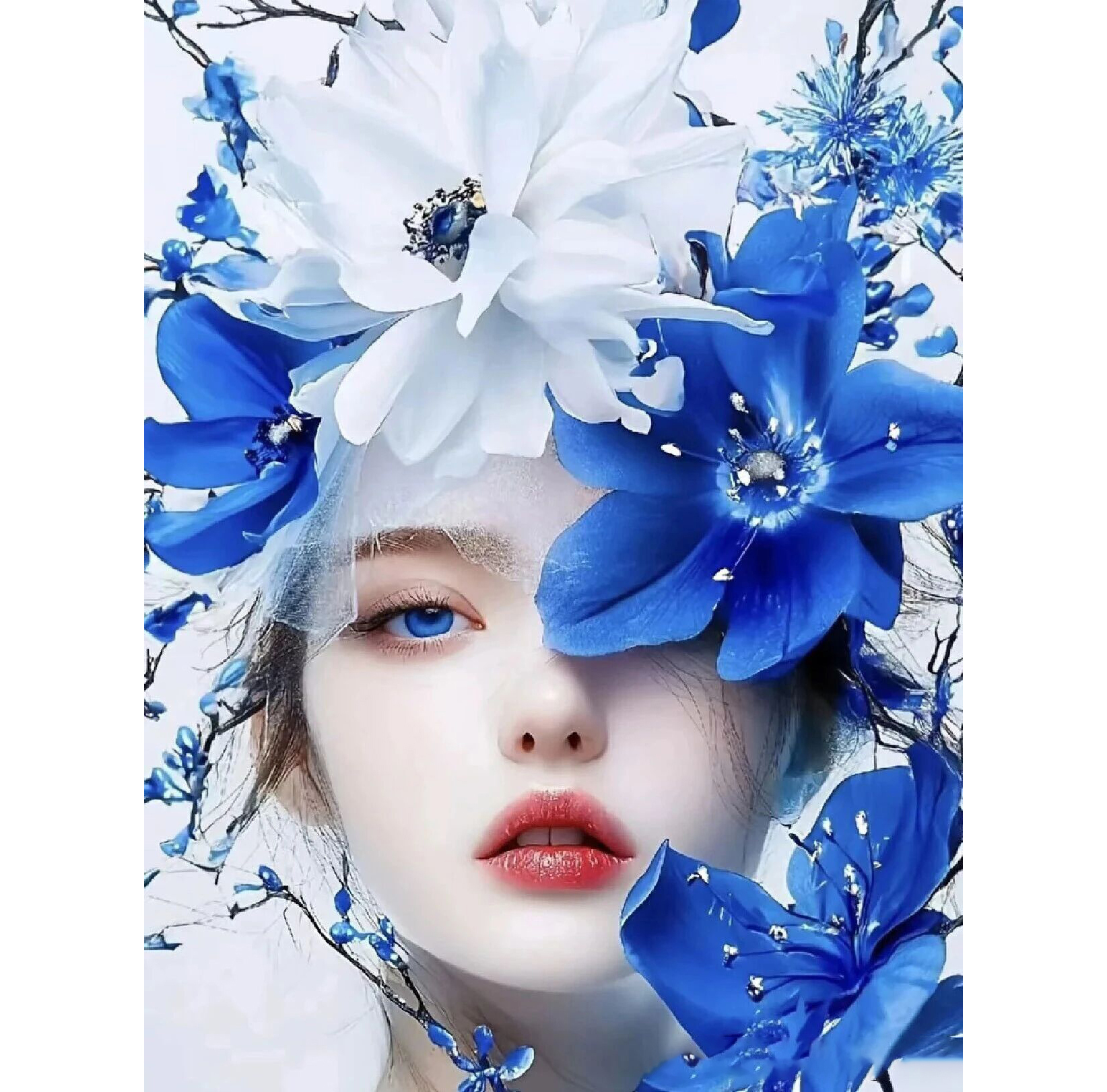 Blue flower girl ---AP04-2