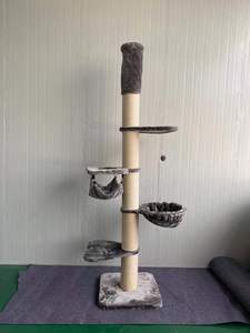 Longnew Lantai Hewan Peliharaan Ke Ketinggian Langit-langit Dapat Disesuaikan Kualitas Tinggi Pohon Kucing Besar Berkelanjutan Tiang Goresan 60*60*275,L CN;ANH - Product Image 2