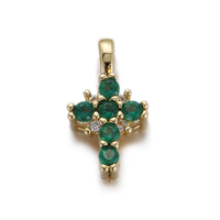 Charmes de bijoux pendentifs mignons en forme de croix, charmes en cuivre plaqué or pour enfants pour boucles d'oreilles, collier, bracelet avec zircon cubique