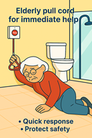 Interrupteur d'urgence étanche à réponse rapide pour la maison Alarme de panique sûre pour la salle de bain avec cordon de traction pour les hôpitaux et les maisons
