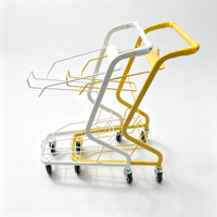 Caddie de courses à double niveau, chariot roulant pour supermarché et magasin de proximité