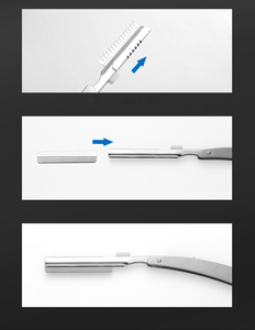 Rasoir tout acier pour hommes, à l'ancienne, pliable, avec lame remplaçable en acier inoxydable - Product Image 6