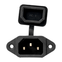 Prise d'alimentation mâle YOUWEI IEC C14 avec pattes de fixation, borne en cuivre 3P, adaptateur PC 250V 10A, rectangulaire noir, certifié CE, RoHS