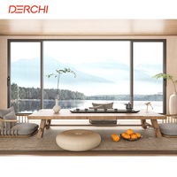 DERCHI NFRC American Hurricane Impact Aluminio Imagen fija Ventanas Doble acristalamiento Vista panorámica Aluminio Ventanas correderas
