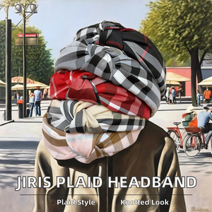 Finestyle Vintage estilo europeo americano Plaid diadema raya anudada diadema accesorios para mujeres niñas <span class=keywords><strong>JIRIS</strong></span> 18cm - Product Image 2