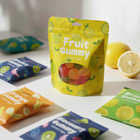 Sachets personnalisés imprimés en PET de qualité alimentaire avec fermeture éclair en aluminium, type stand-up, pour chips, bonbons gélifiés et confiseries, en plastique métallisé