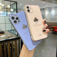Housse de protection souple en TPU avec feuilles d'érable pour Iphone 17 16 Pro Max 15 14 Plus 13 12 11 Mini X XR XS MAX