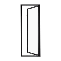 Porte de salle de bain en métal intérieur français cadre en aluminium porte de toilette en verre dépoli