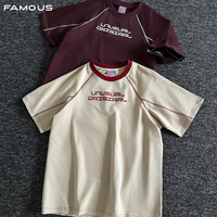 T-shirt de sport déstructuré pour homme, avec coutures plates, antibactérien, séchage rapide, unisexe, décontracté, été