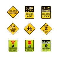 Panneau lumineux d'avertissement de sécurité routière Triangle de signalisation d'urgence en plastique pour extérieur et réfléchissant pour voiture