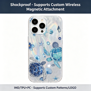 Custodia Morbida Antiurto in TPU Trasparente con Glitter e Motivo Tartaruga Marina Stile Inchiostro Lavato <span class=keywords><strong>per</strong></span> iPhone 17 16 15 14 13 Pro Max - Product Image 4
