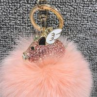 Porte-clés porte-monnaie cochon avec strass en cristal Porte-clés porte-monnaie voiture Animal étincelant Porte-clés en métal accessoires bling Bijoux pour femmes