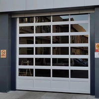 Porte de garage surélevée à double vitrage isolant, sur mesure, design moderne
