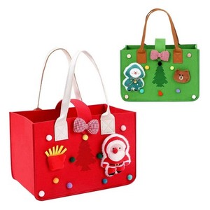 Bolsa de Regalo Navideña de Fieltro con Logotipo Personalizado, de Alta Calidad, Bonita, Portátil, de Nuevo Estilo, Popular, con Diseño de Papá Noel, Color Personalizado, Venta al Por Mayor - Product Image 1