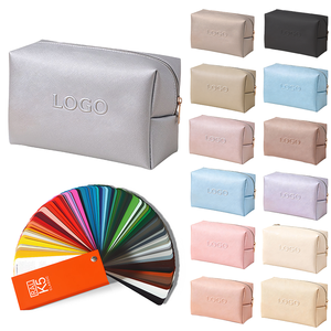 Custom logo Travel Pu Leather Makeup Handbag <strong>Cosmetic</strong> Pouch Toiletries Storage <strong>Bag</strong> - Product Image 1