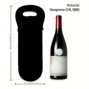 Porte-bouteilles en néoprène pour vin, manchon pour bouteille de bière, sacs isothermes et imperméables, sac de transport pour 2 bouteilles - Product Image 2
