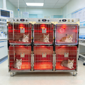 Cage polyvalente en acier inoxydable pour clinique vétérinaire, exposition et utilisation en clinique vétérinaire pour animaux de compagnie - Product Image 1