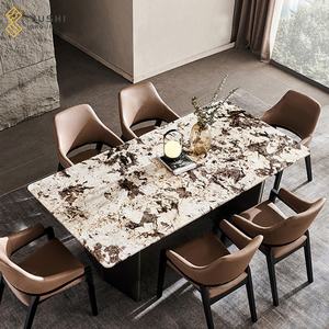Yushi gruppo di lusso mobili per la casa in marmo naturale tavolo da pranzo in marmo di <span class=keywords><strong>montagna</strong></span> argento volpe in marmo Set tavolo - Product Image 1