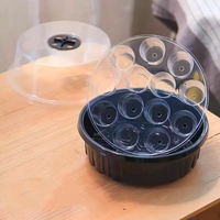 Kit de culture de micro-légumes rond personnalisé, lot de 3, avec plateau de germination auto-arrosant et couvercles ventilés pour la propagation des plantes