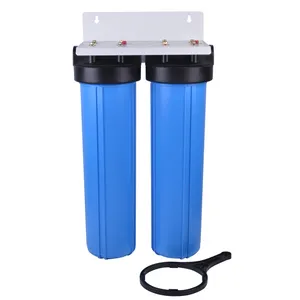 NW-BRL02 Two stages high flow big blue 20" * 4.5" water filtration with steel bracket for home tap water filter use