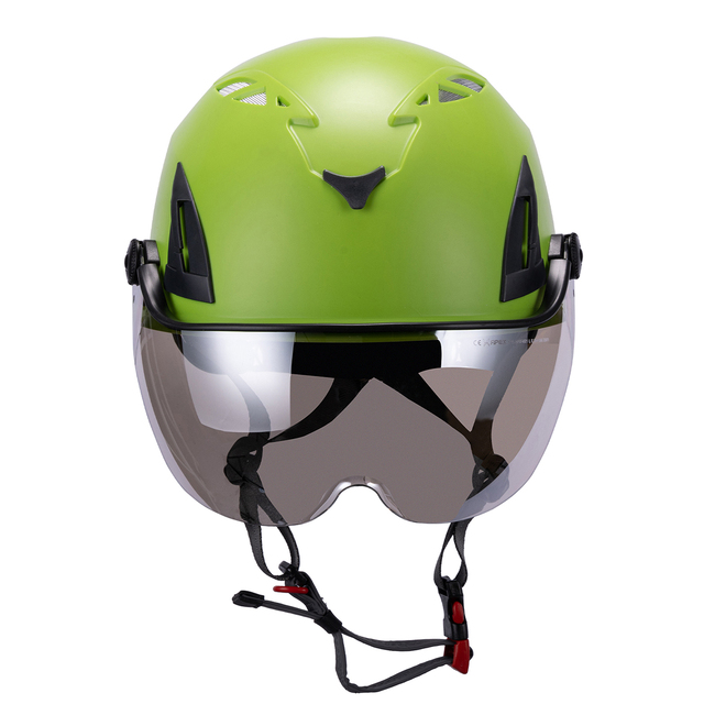 Fast Delivery AU-M02 Slotted ABS Safety Helmet with 4 Suspension Points and Chin Strap for Climbing & Rescue Work